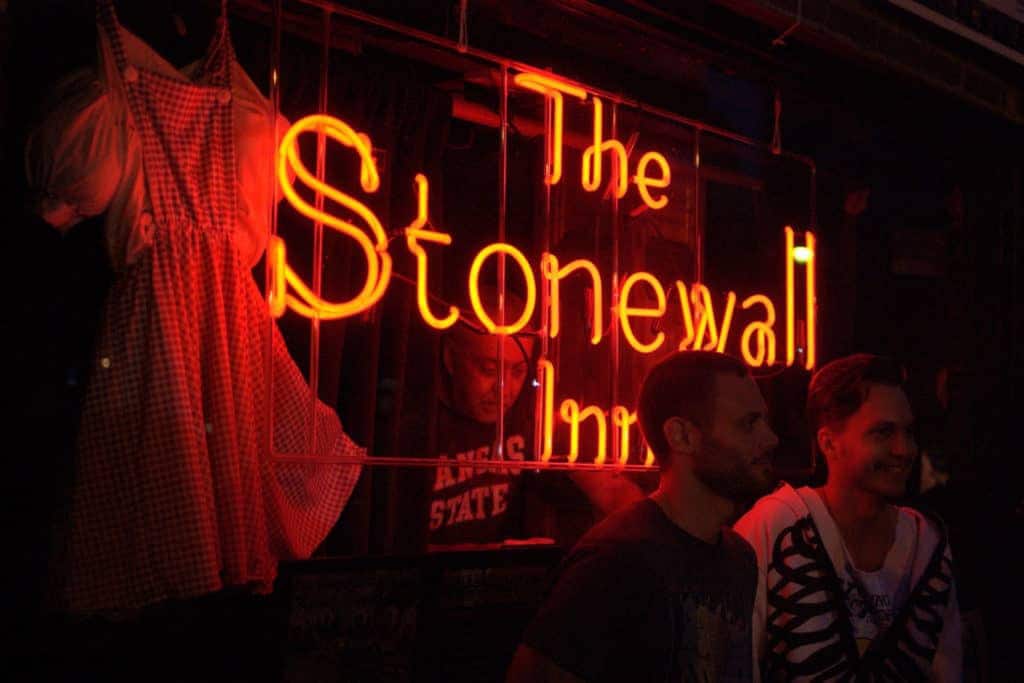 Exterior shot of The Stonewall Inn, iconic LGBTQ+ landmark in New York City's Greenwich Village