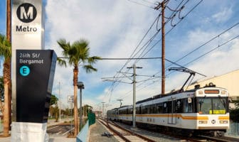 Metro Expo Line test train at the 26th/Bergamot station