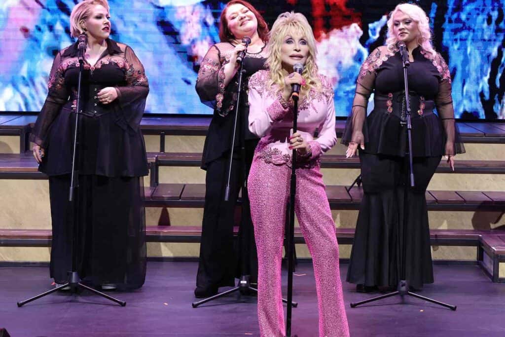 Dolly Parton road trip inspiration with live performance and country music vibes.