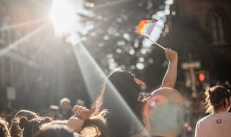 Pride crowd in New York.