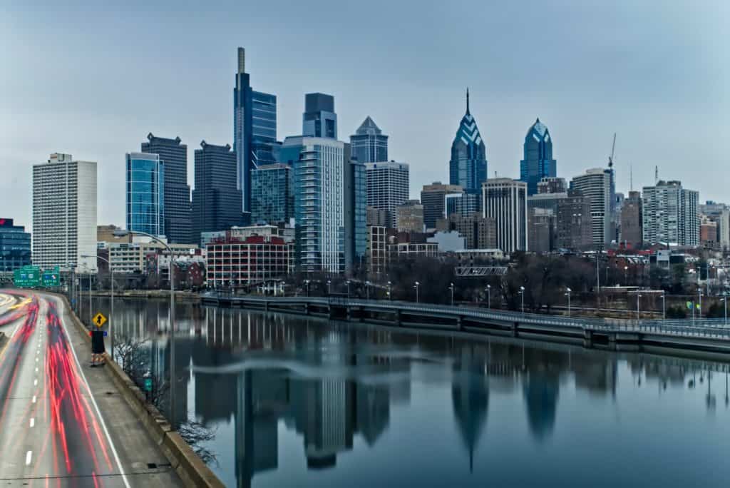 Philadelphia skyline.