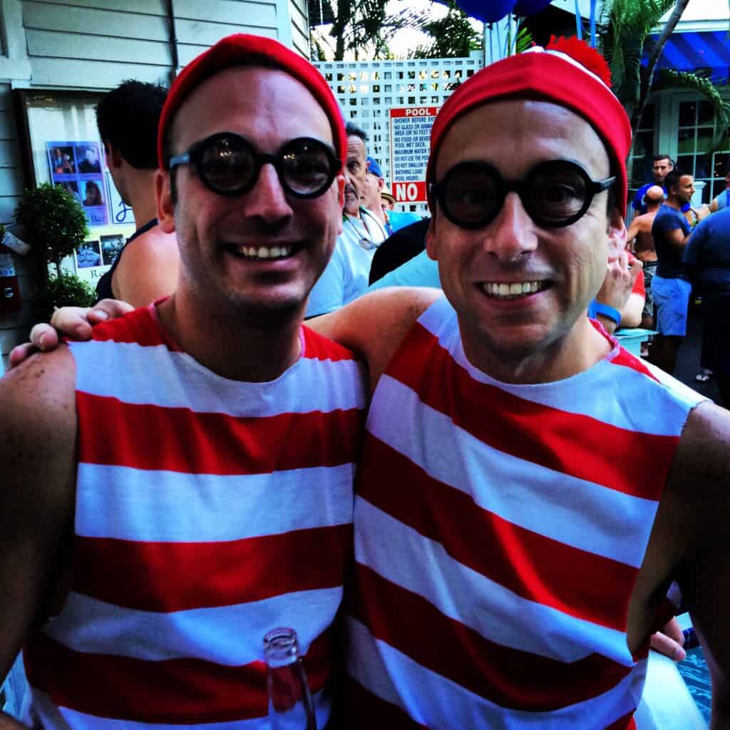 Two guys dressed as Waldo for Fantasy Fest