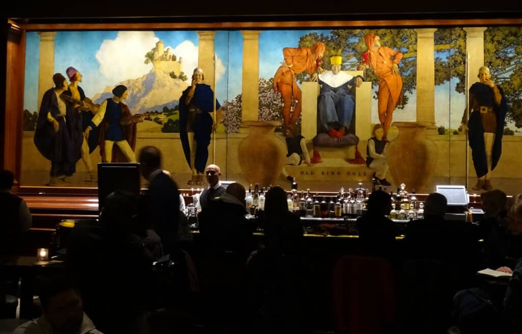 Interior shot of the elegant bar at The St. Regis in New York City, embodying luxury and sophistication