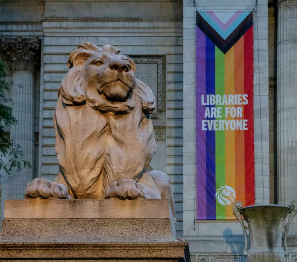 Exterior shot of the iconic New York Public Library, a literary landmark featured on the Truman Capote NYC tour